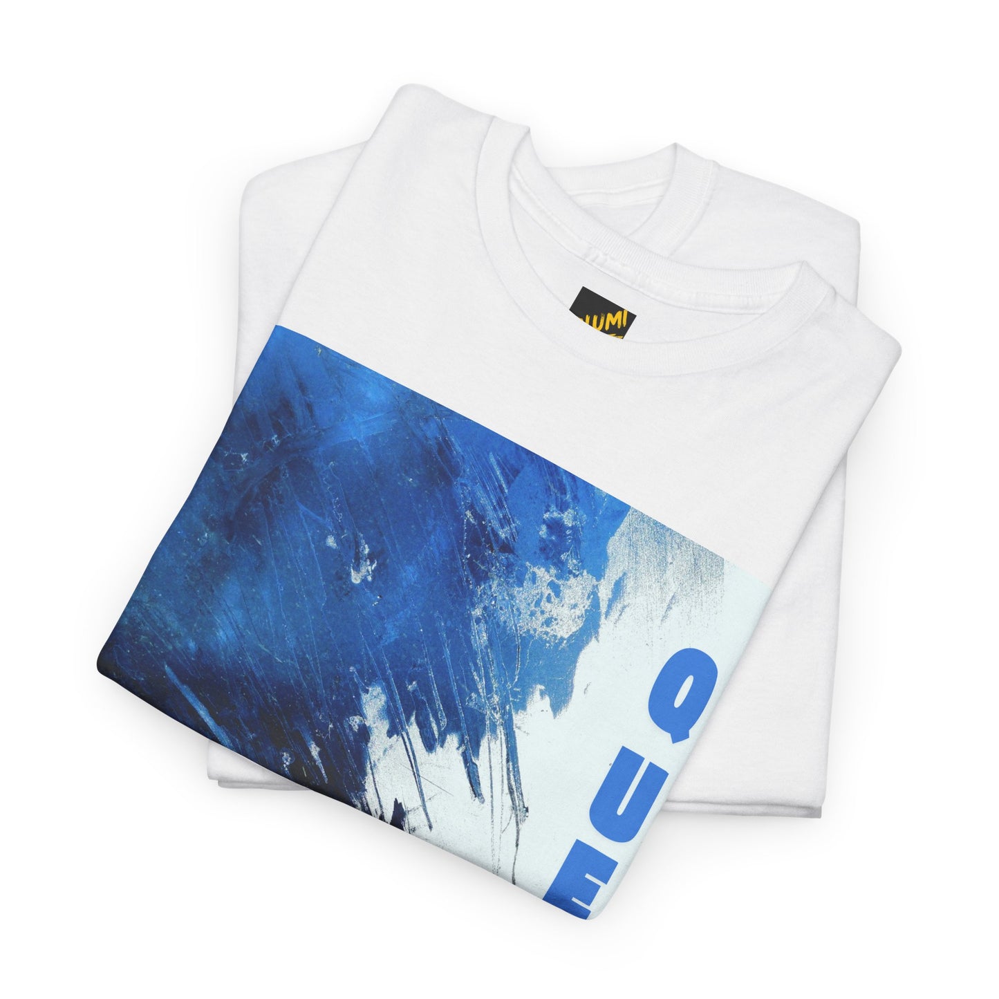 "Queen" – Blue Abstract Art Tee for Women
