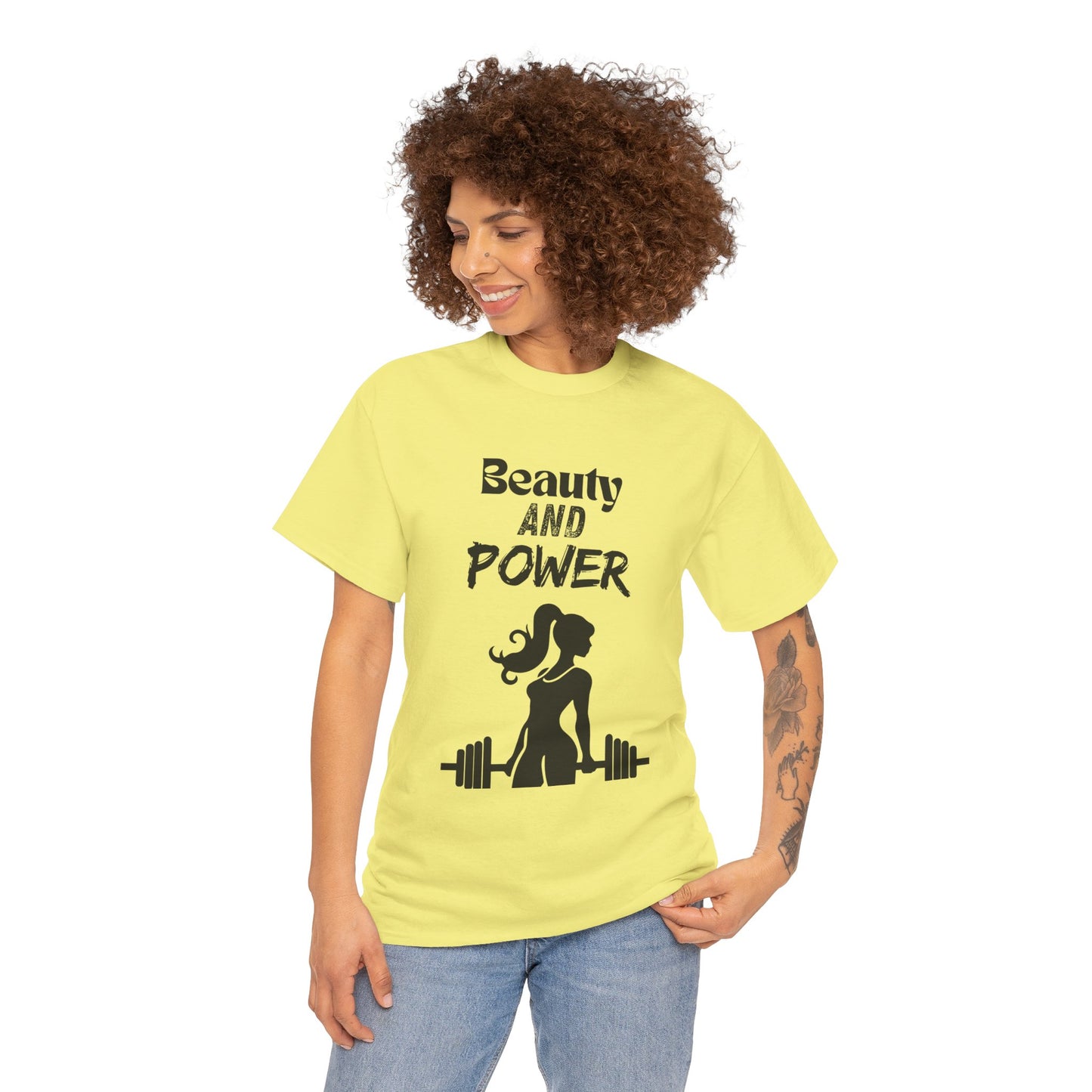 Beauty and Power Premium Women Heavy Cotton Tee beach t shirt