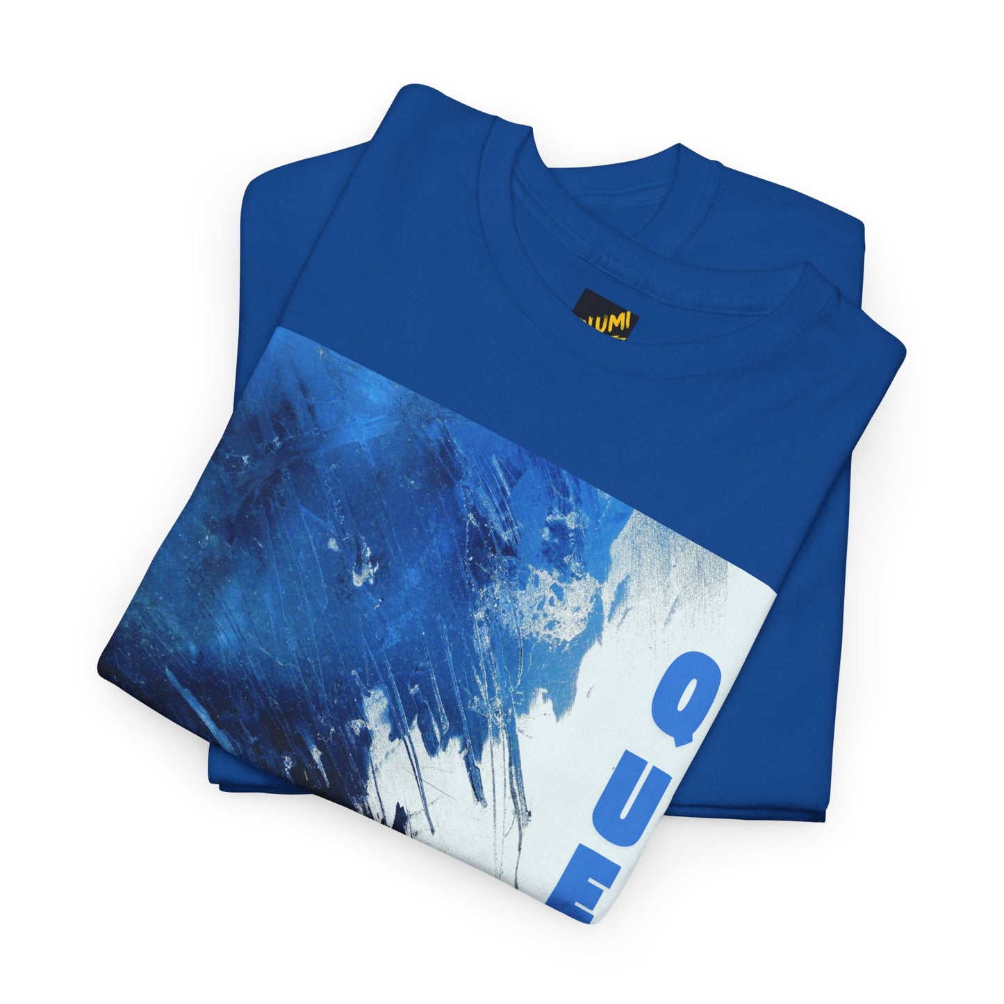 "Queen" – Blue Abstract Art Tee for Women