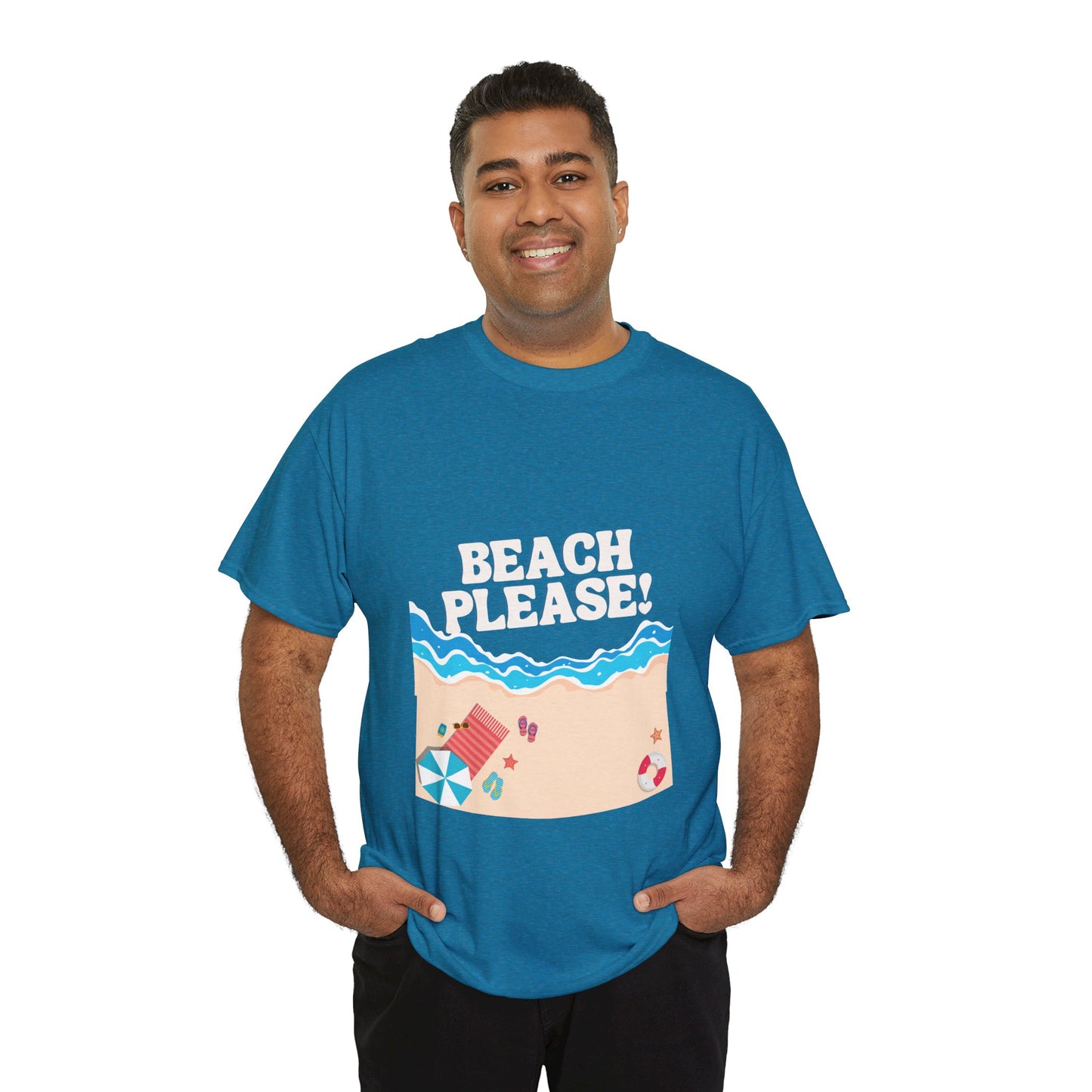 Beach Please Unisex Heavy Cotton Tee beach t shirt