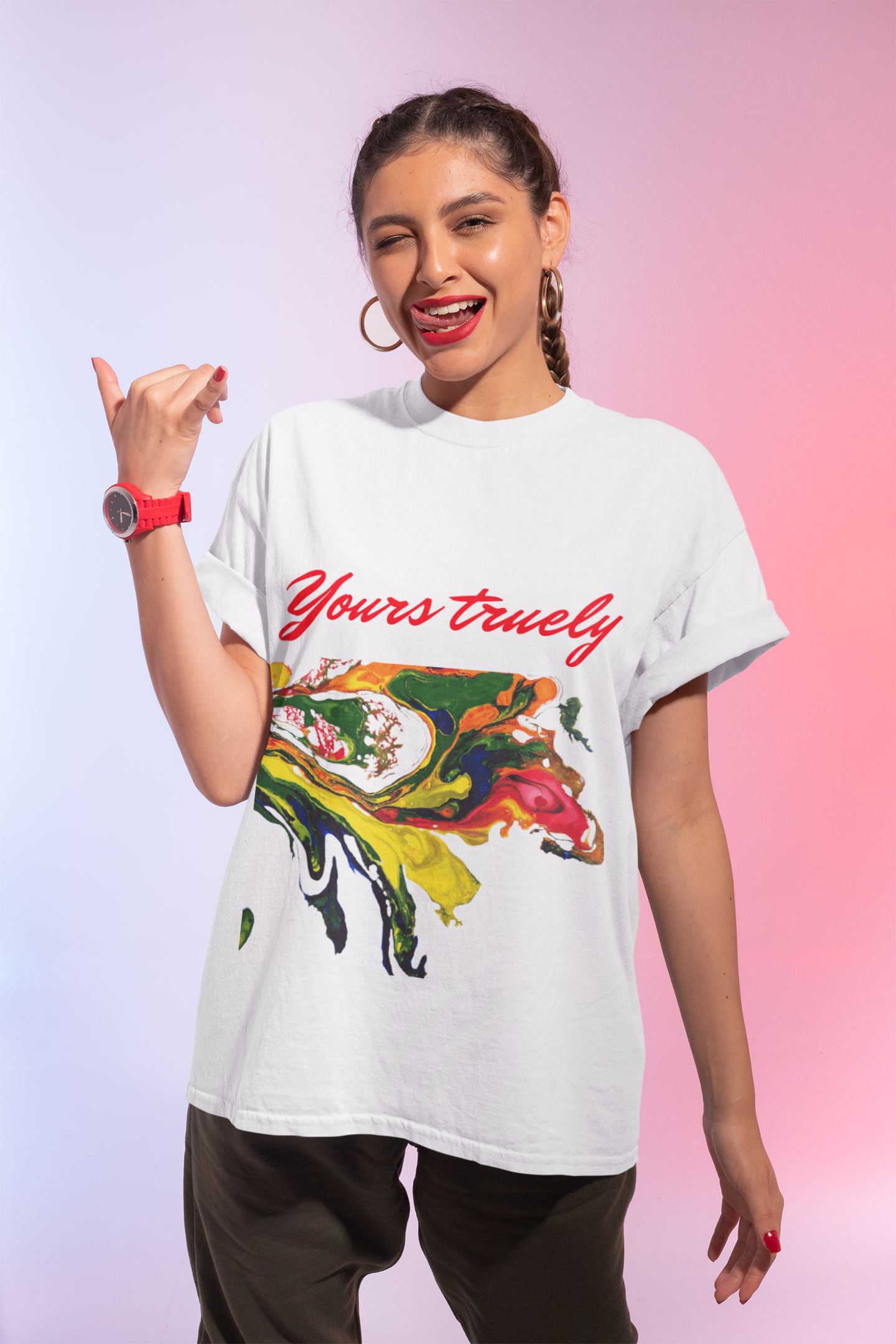 "Yours Truely" – Abstract Art Women’s Tee