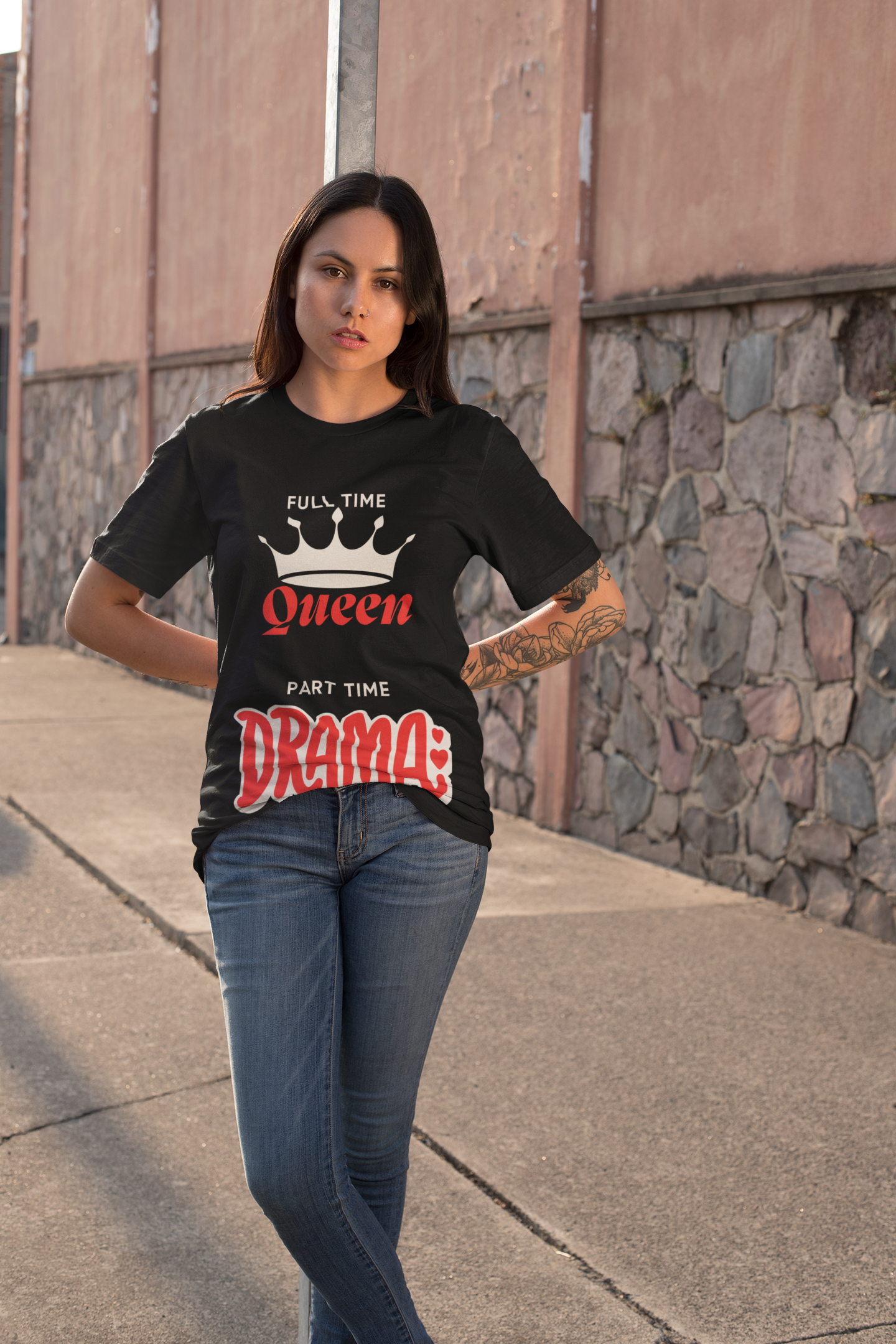Drama Queen Mode Tee (Women)-Dark