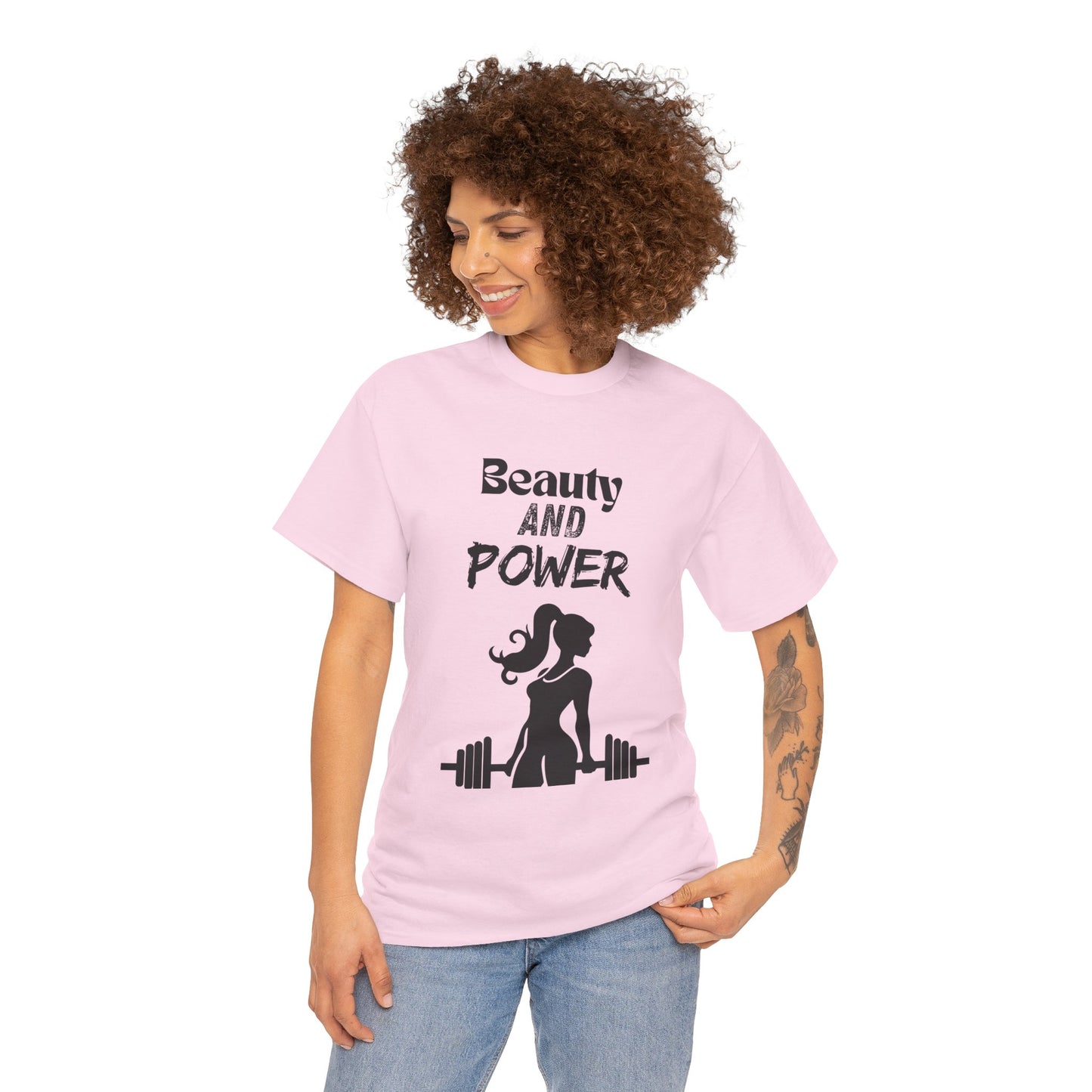 Beauty and Power Premium Women Heavy Cotton Tee beach t shirt