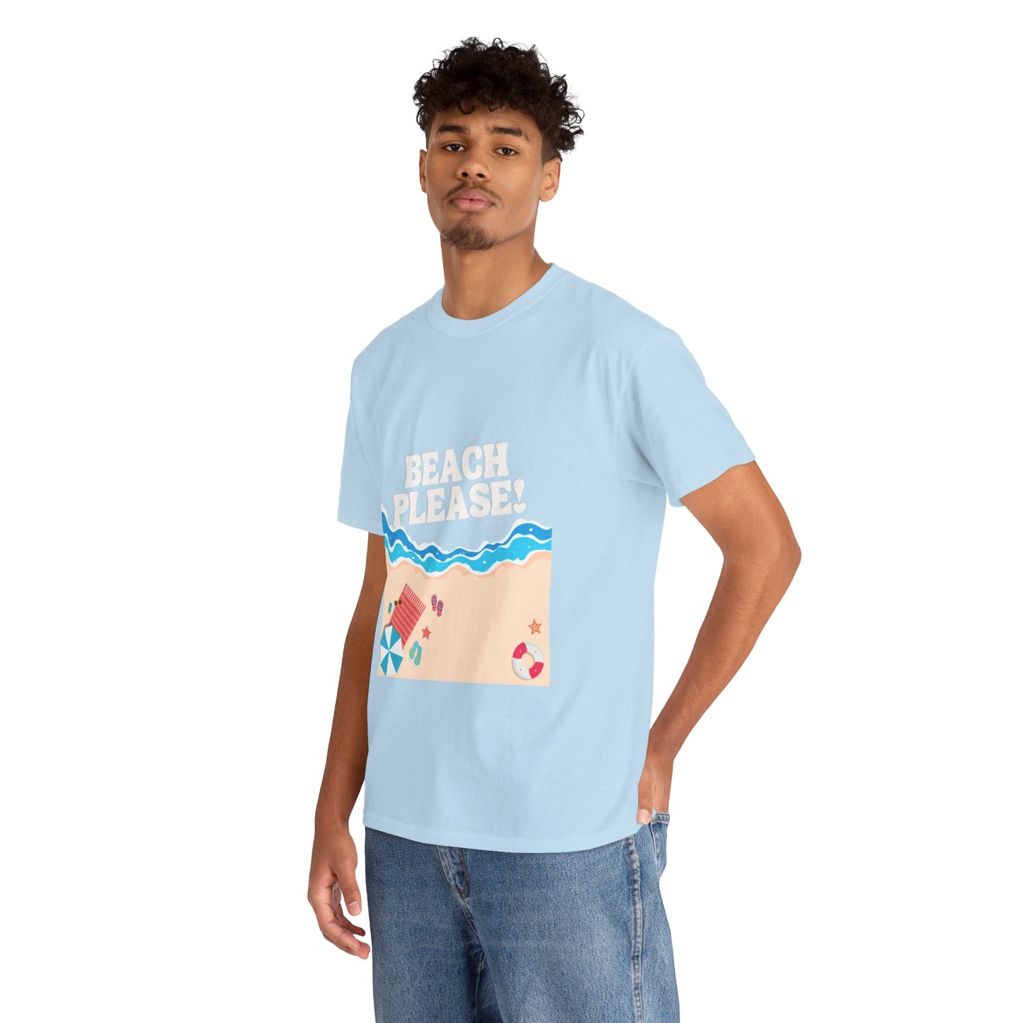 Beach Please Unisex Heavy Cotton Tee beach t shirt