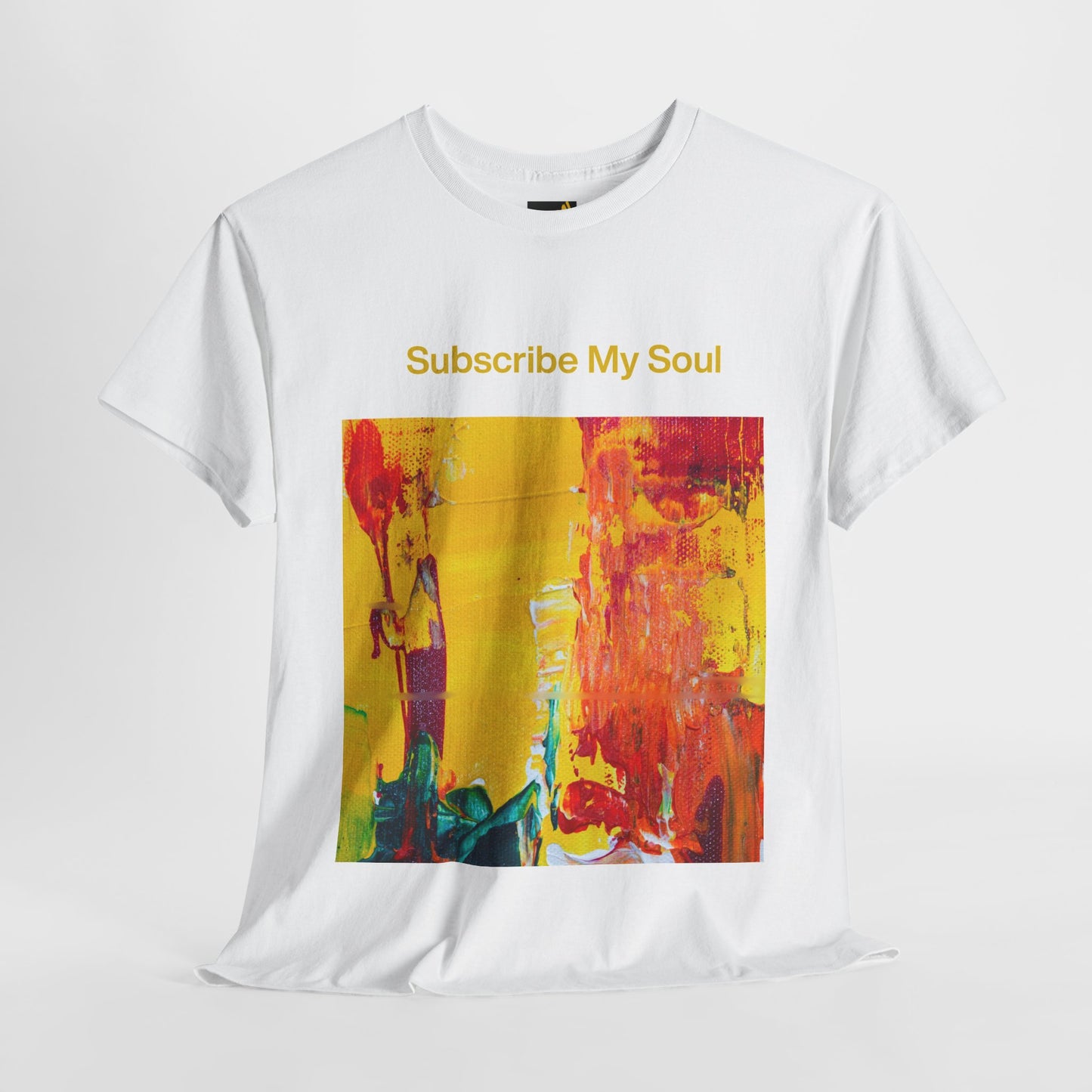 "Subscribe My Soul" – Bold Yellow Abstract Women’s Tee