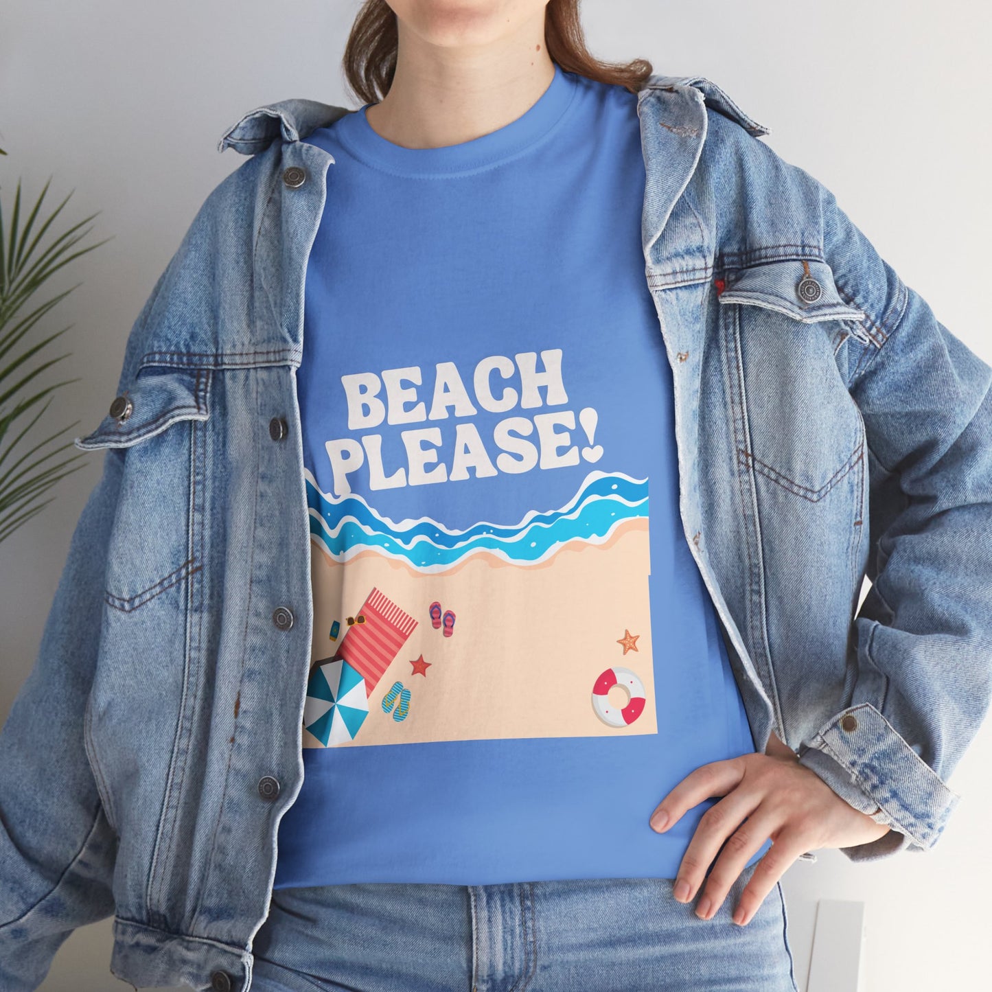 Beach Please Unisex Heavy Cotton Tee beach t shirt