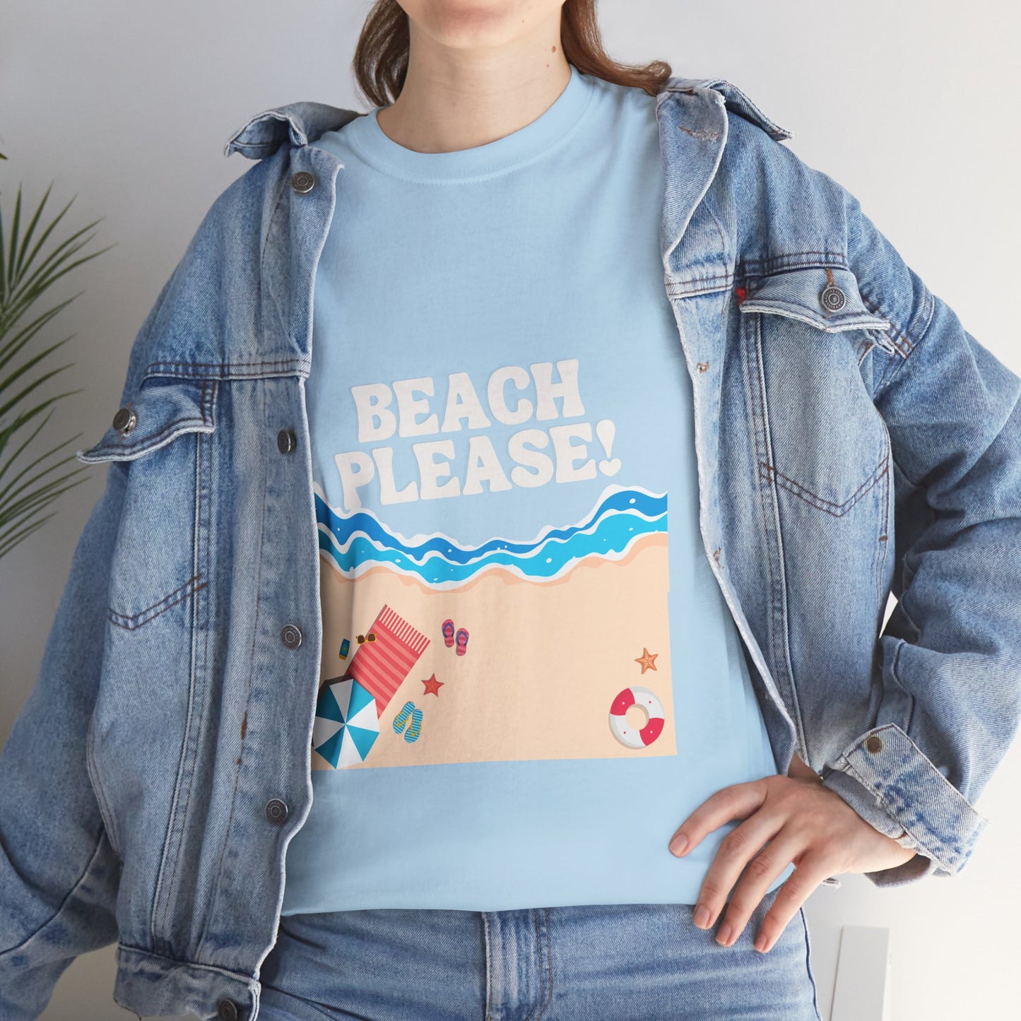 Beach Please Unisex Heavy Cotton Tee beach t shirt