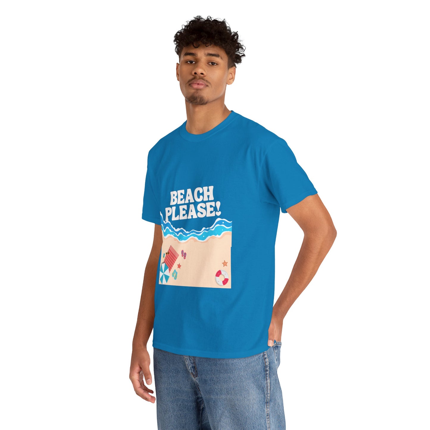 Beach Please Unisex Heavy Cotton Tee beach t shirt