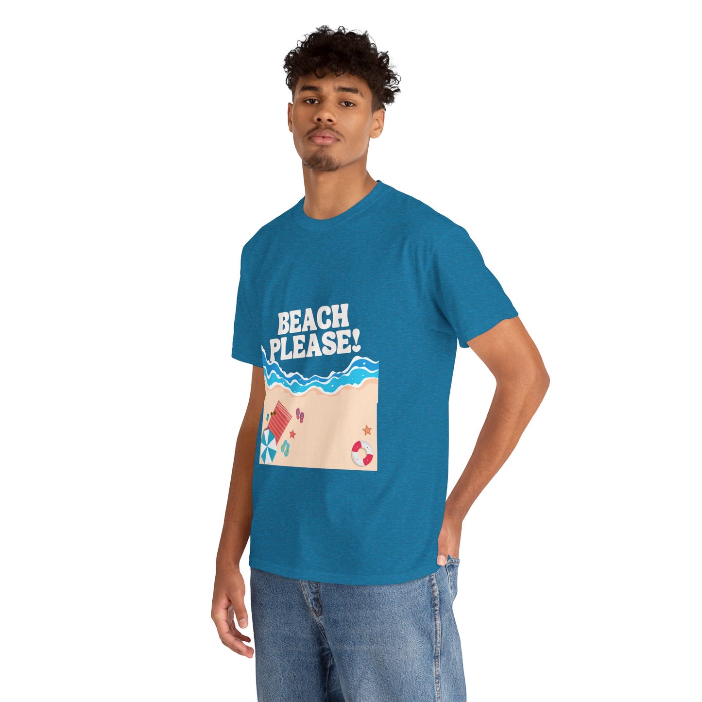 Beach Please Unisex Heavy Cotton Tee beach t shirt